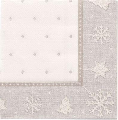 Servietten Papstar "ROYAL Collection", 20 Stück, 1/4-Falz, 250 x 250 mm, silber