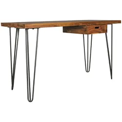 WOHNLING Schreibtisch BAGLI 130 cm Laptoptisch Ablage Bürotisch Arbeitstisch