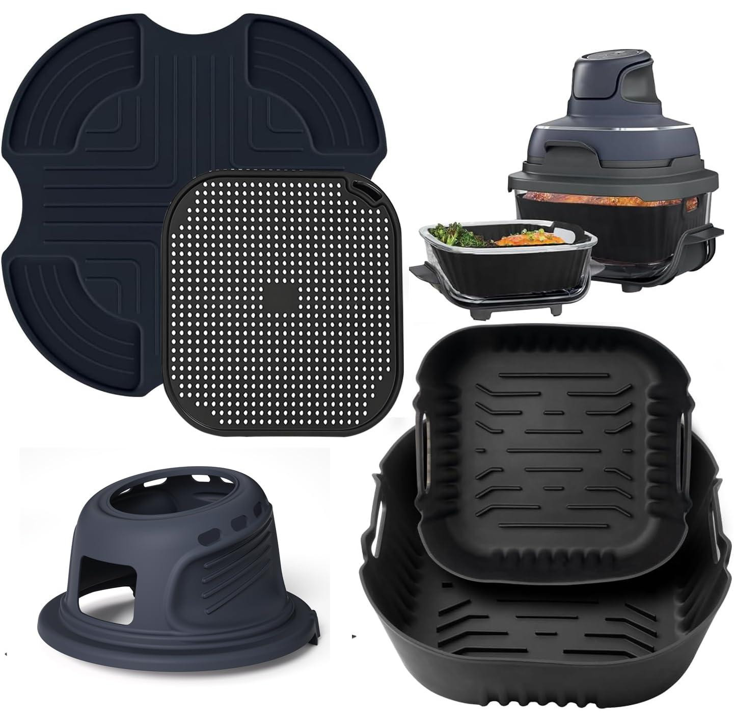 Dripio 5-delige siliconen accessoire set voor heteluchtfriteuse, donkerblauw