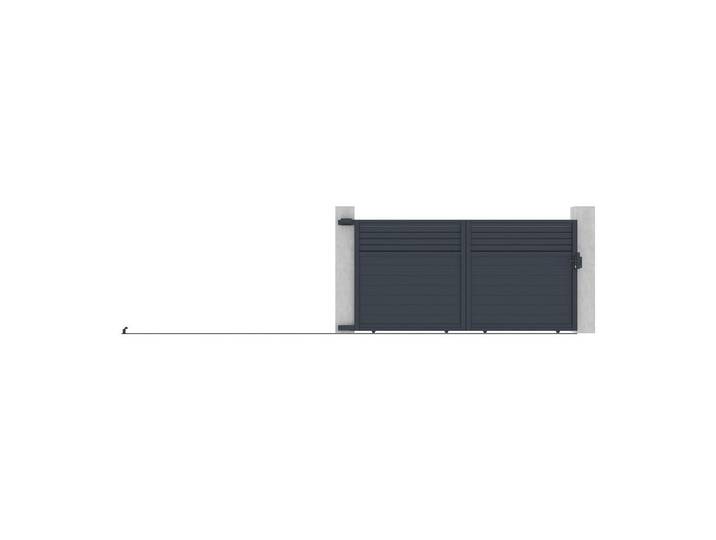 Vente-Unique Schiebetor - 348 cm x 4.6 cm - metall - anthrazitgrau Viazo, Anthrazit, Metall, Uni, Rechteckig, 348x178 cm, Gartenzubehör