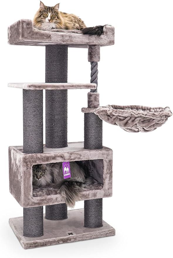 Silecomplaza Kratzbaum große Katzen, Platzsparend, Parklane 131 cm, Cappuccino