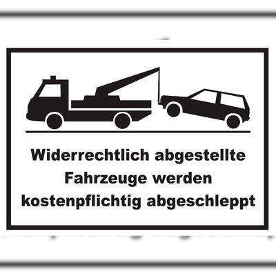HB-Druck Widerrechtlich abgestellte Fahrzeuge Schild A4 Rückseite selbstklebend