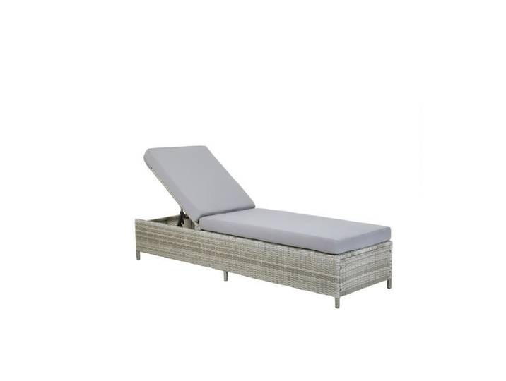 Chaise longue en rotin gris - BELIANI - TURIN II - Confortable et résistante aux intempéries