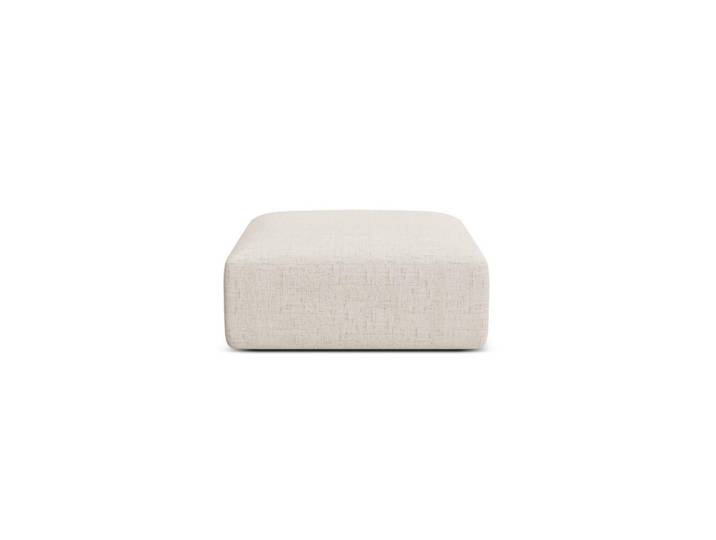 Cosmopolitan Design Pouf Campi aus strukturiertem Stoff leichtes beige, Creme, 90x40x90 cm, Wohnzimmer, Sessel, Hocker & Hockerbänke, Poufs