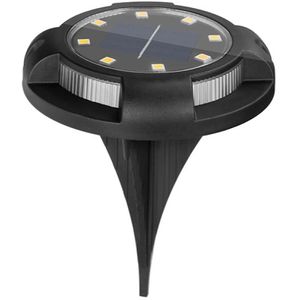 Luxula Wegeleuchte LXSO700121, schwarz, mit Solar, Bodeneinbauleuchte, LED, IP44, mit Dämmerungssensor, Ø 11,5 cm