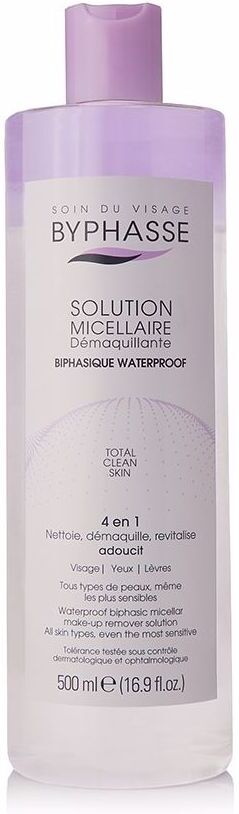 Byphasse Waterproof Biphasic Micellar Make-up Remover Solution 500 ml