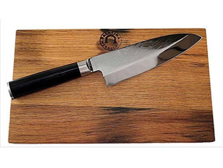 Kai Shun Geschenkset Pro SHO VG-0002 Deba Messer 16,5 cm + von Hand gefertigtes Schneidebrett aus Fassholz, 30x18 cm VK: 275,- €