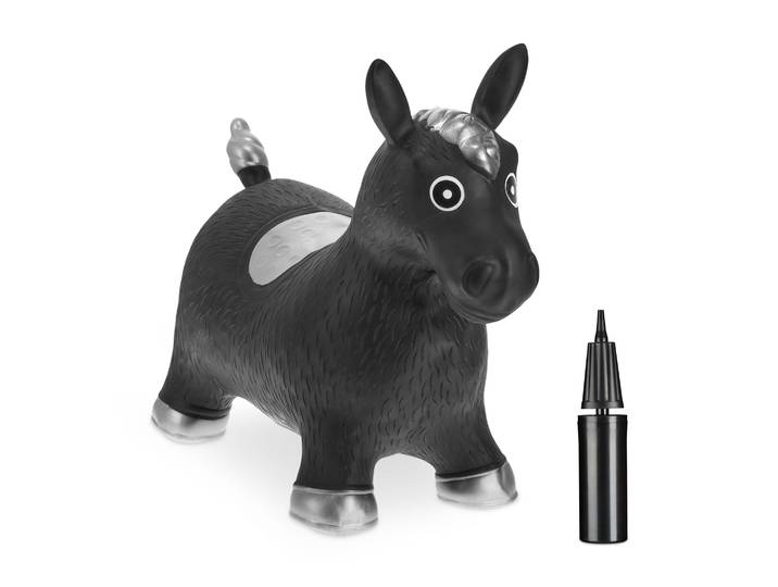 Hüpftier Pferd Schwarz-Silber