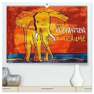 Elefanten-Träume (hochwertiger Premium Wandkalender 2027 DIN A2 quer), Kunstdruck in Hochglanz