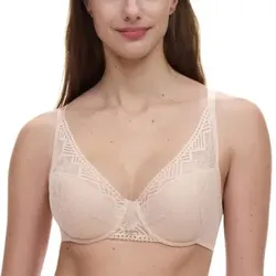 Chantelle BH Origins Lace Lightweight Plunge Bra Beige Nylon C 80 Damen