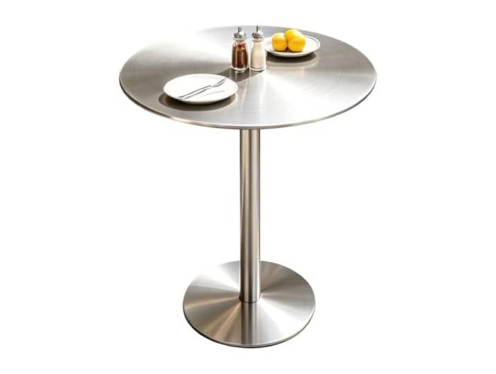 Runder Hochtisch aus Edelstahl，moderner Beistelltisch Bistro-Pub-Tisch Platzsparender Küchen-Frühstücks-Esstisch，stabil einfach zu montieren，hohe Cocktail-Bartische，Silber/Gold(Silver,60x60x95cm)