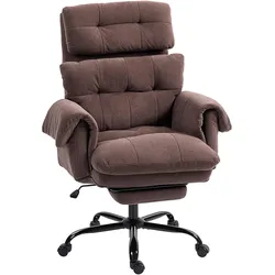 BÜROSTUHL, Ergonomischer Schreibtischstuhl mit Armlehne, Fußstütze, Kaffee
