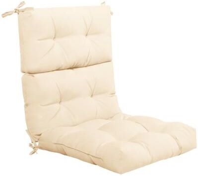 Costway 22 x 44 Inch Tufted Outdoor Patio Chair Seating Pad-Beige