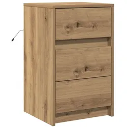 vidaXL Nachttisch Eiche handwerklich 38 x 34 x 61 cm Holzwerkstoff