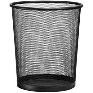 D.RECT Papierkorb 007616, schwarz, rund, aus Metalldraht, 12 Liter