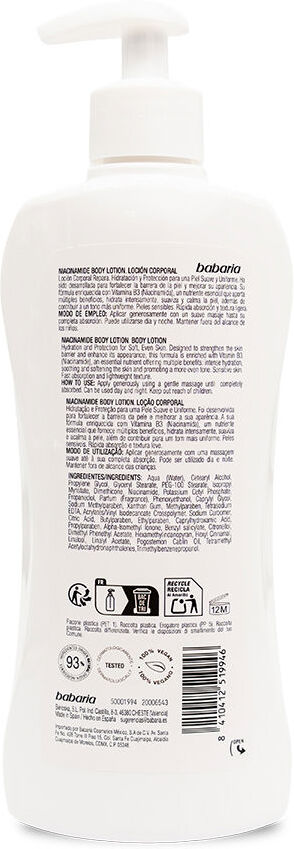 Babaria Niacinamide loción corporal 400 ml