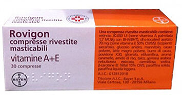 Teofarma Rovigon Vitamine A+E 30 Compresse Rivestite Masticabili