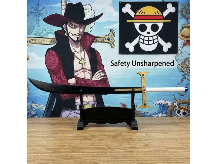 Katana One Piece de 43 pouces, épée géante de Dracule Mihawk, sabre de samouraï japonais grandeur nature, accessoire de cosplay, décoration de maison, jouet, cadeau