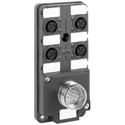 Schneider Electric ABE9C1241C23 Passive Verteilerbox IP67, M23-Verbinder, mit 4-Kanal-M12-Verbinder, LED