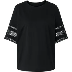 Tchibo - Shirt mit Stickerei - Damen - Gr. L - schwarz