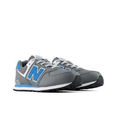 Sneaker NEW BALANCE "574", Jungen, Gr. 36, grau (castlerock, fan blau), Synthetik, Textil, Schuhe Sneaker
