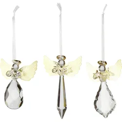 Winter Collage Accessoires Christbaumschmuck Engel aus Glas 3 St.