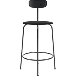 Afteroom Barstuhl 92 cm schwarz Rückenlehne schwarze Eiche Ledersitz