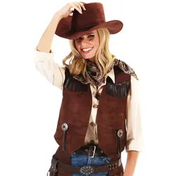 Cowgirl-Weste für Damen, braun