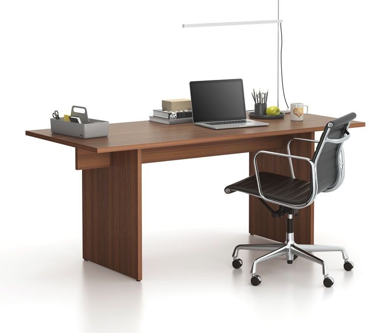 B2B Partner Büroschreibtisch SOLID Single, 180x80 cm, Nussbaum