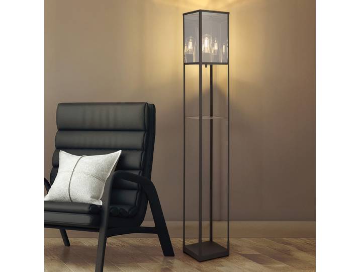 Lampadaire Tabitha Type B 20 x 140 x 20cm Gris/Noir Matériau : Métal, Matière plastique Surface en métal : Laqué Type de matière synthétique :
