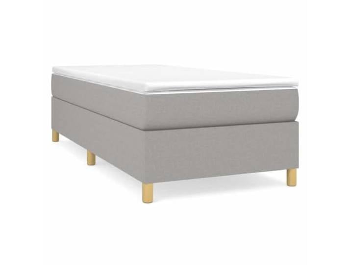 PUGYNBK Boxspringbett, 90 x 200 cm, mit Federkernmatratze, grauer Stoff Mittlere Härte, Sperrholzleisten, atmungsaktiver Schutz, inklusive Montageanleitung (evtl. nicht in deutscher Sprache)