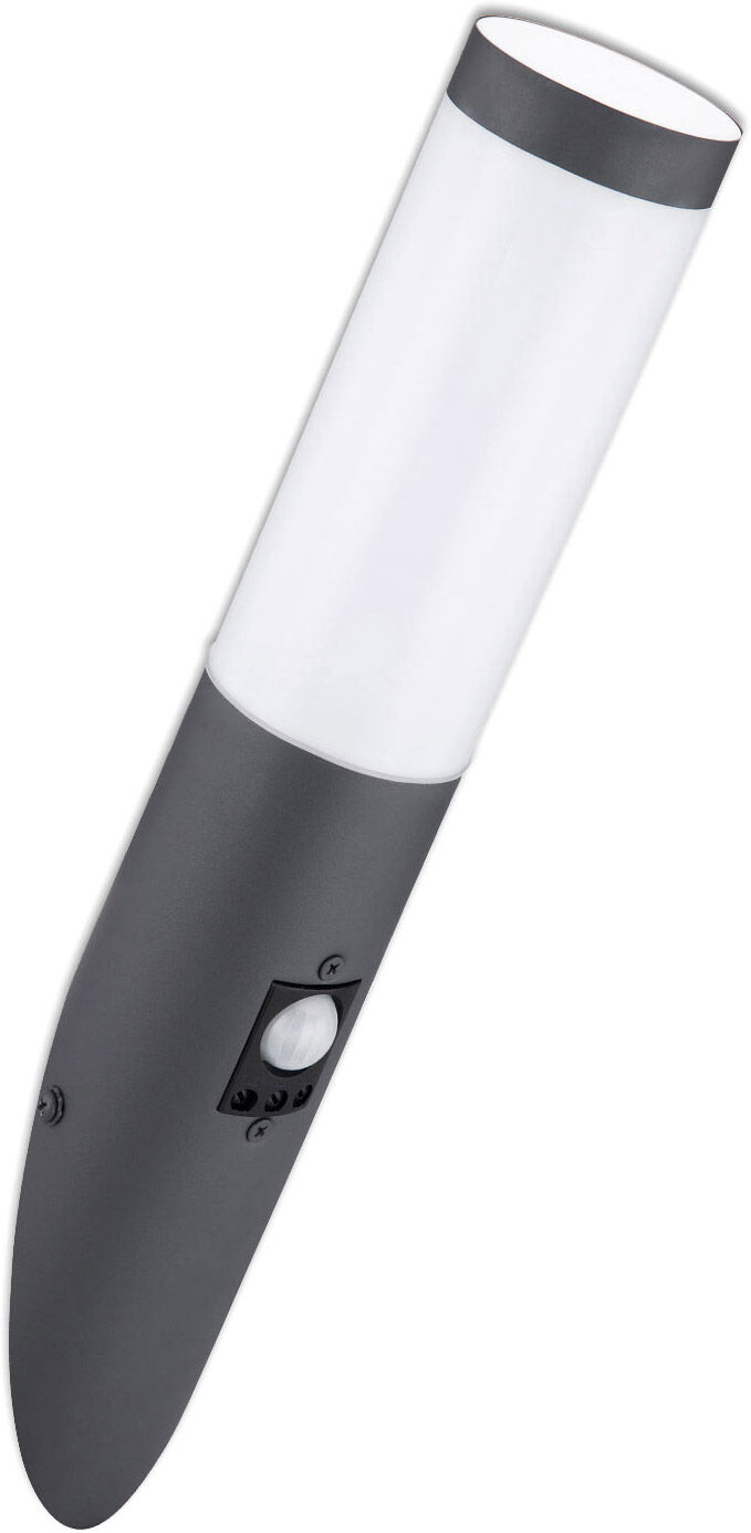 Isoled Wandleuchte Anthrazit, Pir Bewegungssensor, Ip44, 1x E27 Fassung, Exkl. Leuchtmittel