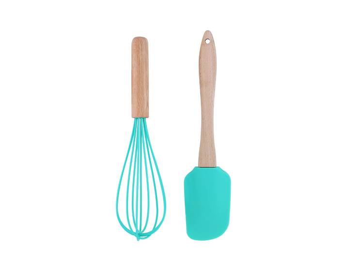 Backutensilien Set 2-teilig natur/mint