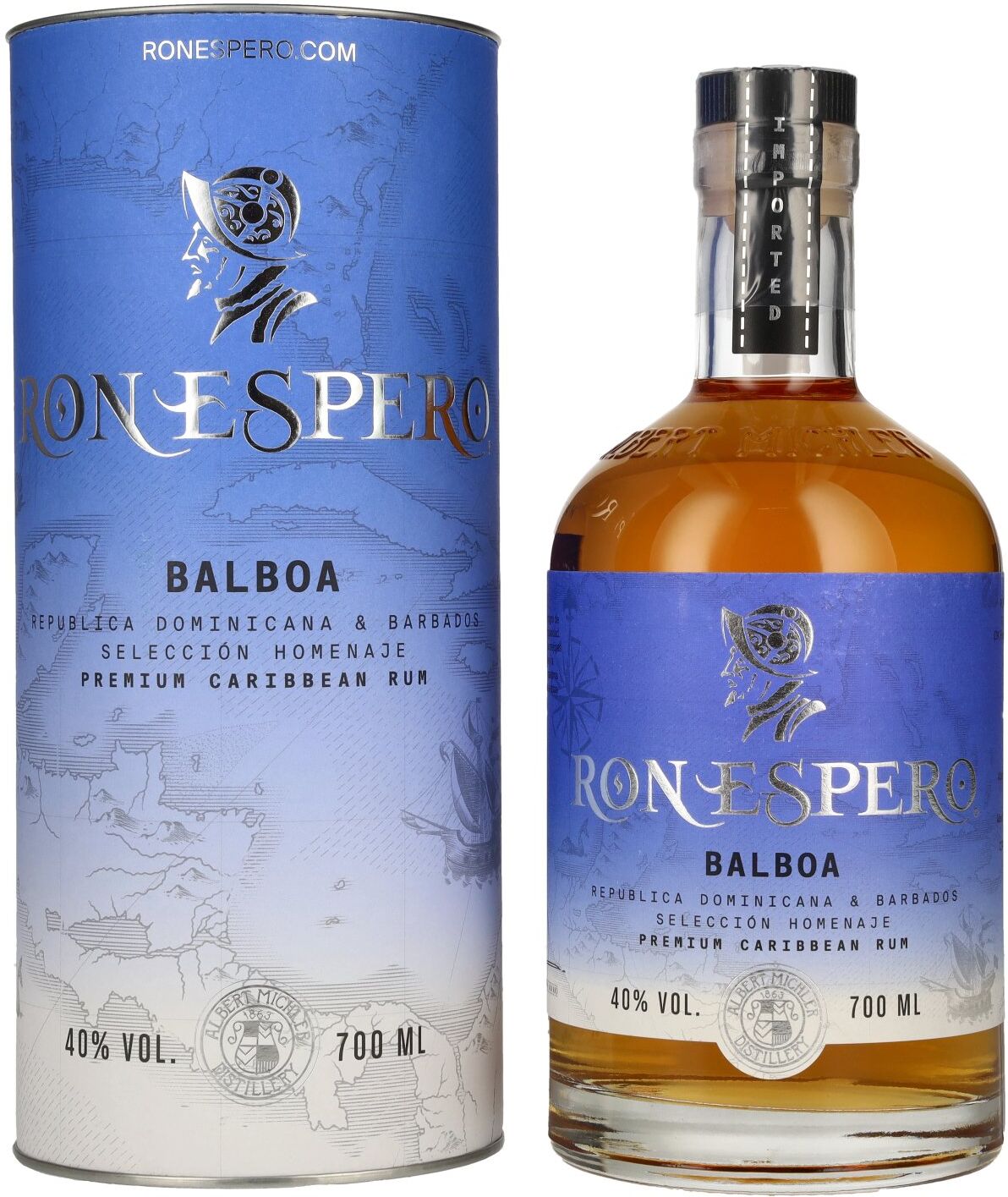 Ron Espero Balboa Selección Homenaje Premium Caribbean Rum 40% Vol. 0,7l in Geschenkbox