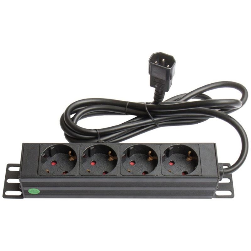 1.80m Good Connections Steckdosenleiste 10" Rackmount Schwarz 4 (GC-N0078)
