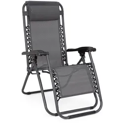 Liegestuhl Santana 2er-Set aus Metall, klassisch und klappbar, verstellbare Rückenlehne, anthrazit