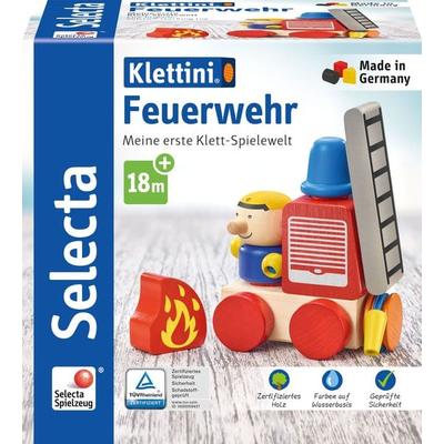Selecta 62077 - Klettini® Feuerwehr, Klett-Fahrzeug, Holz, 7-teilig