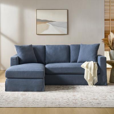 "HULALA HOME Victor 85"" Slipcovered Sofa with Interchangeable Chaise Lounge"