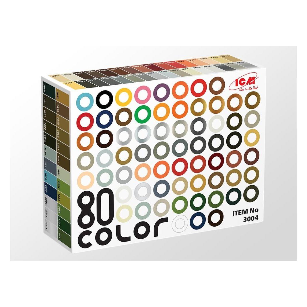 ICM Acrylic paint set 80 pcs (77 color + 3 varnishes) 80 x 12 ml (12 ml) (3004)