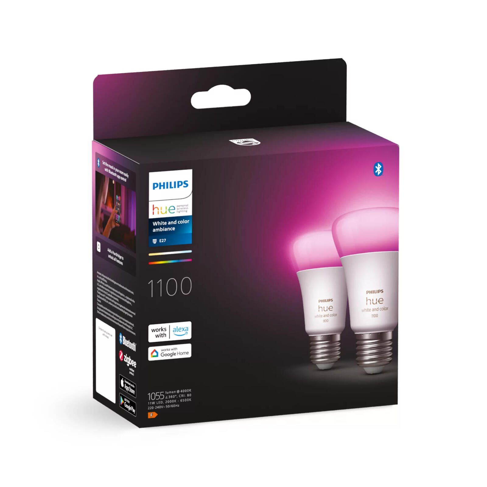 Philips Hue - LED-Lampe - Form: A60 - E27 - 6.5 W (Entsprechung 60 W) 929002468802