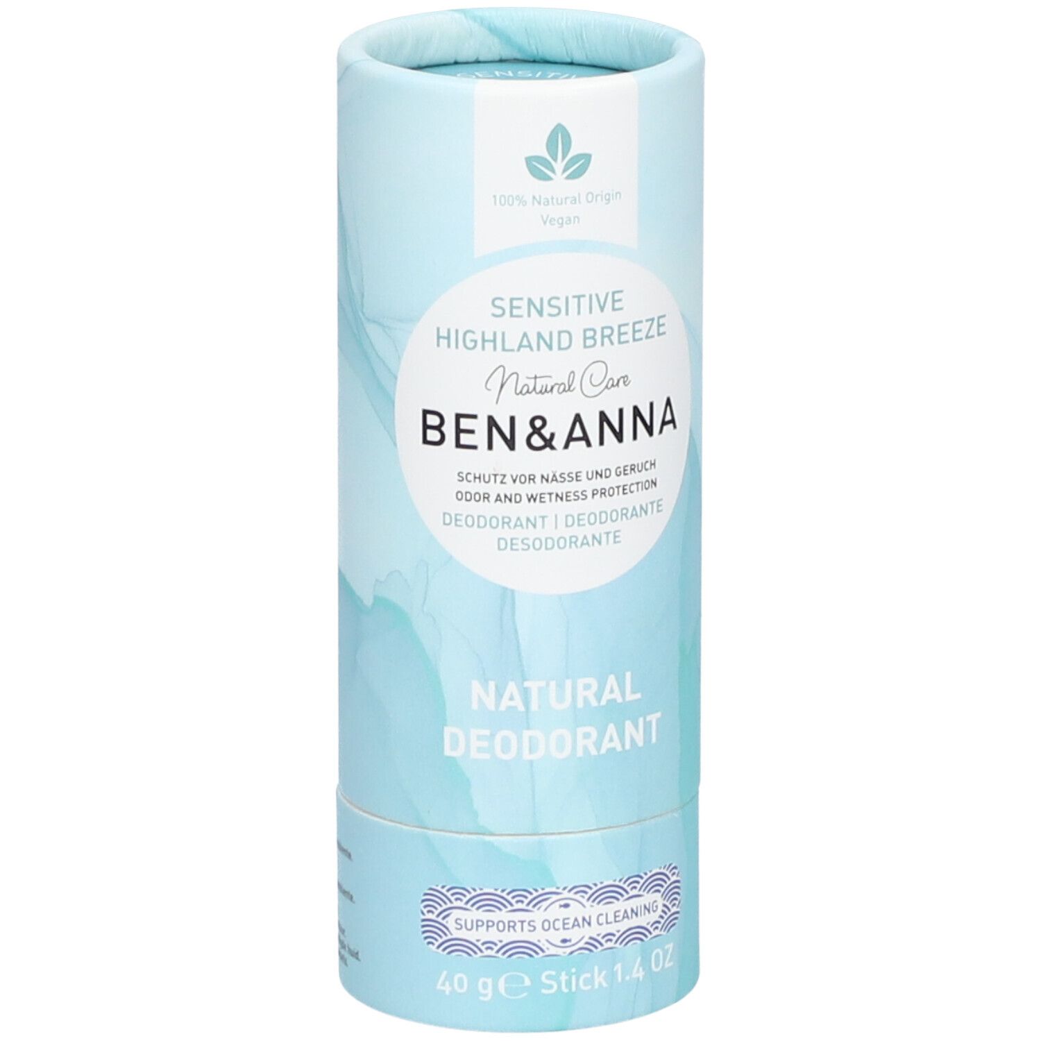Ben & Anna Natural Deodorant Papertube Highland Breeze Sensitive 40 g Stifte