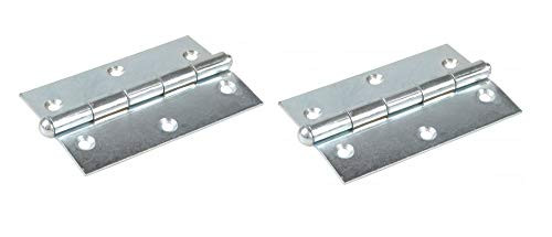 Verzinkte zware scharnier, 1 paar (2 stuks), 63 x 63 mm