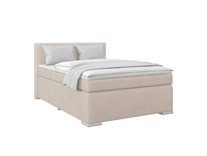 Boxspringbett mit Matratze 140x200 Boucle perlmutt