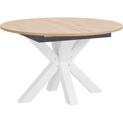 Esstisch MÄUSBACHER, braun (tischplatte: asteichefarben), B:130cm H:78cm T:130cm, Tische, Esstisch, Untergestell Sternform