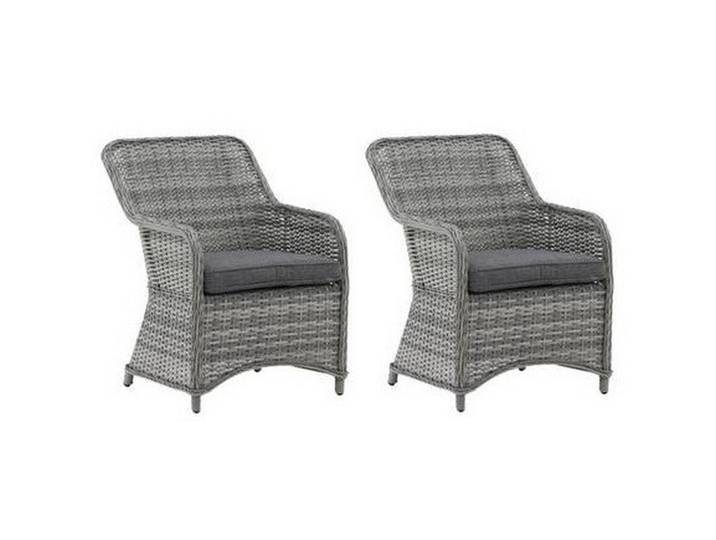Gardenson Gartenstuhl-Set, Grau, Metall, rund, 65x92x75 cm, abwischbar, Gartenmöbel, Gartensessel, Gartenstühle