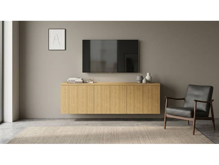 Hängesideboard Eiche Natur geölt