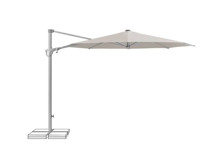 Suncomfort BY GLATZ Sonnenschirm Familyflex hellgrau Polyester B 300 T 300 cm - Sonnenschirm