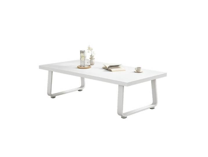 mukuhi Couchtisch COUCHTISCH Holz Weiß Metall Industrial Sofatisch Wohnzimmer Tisch, Schnelle Montage, Stabile Konstruktion