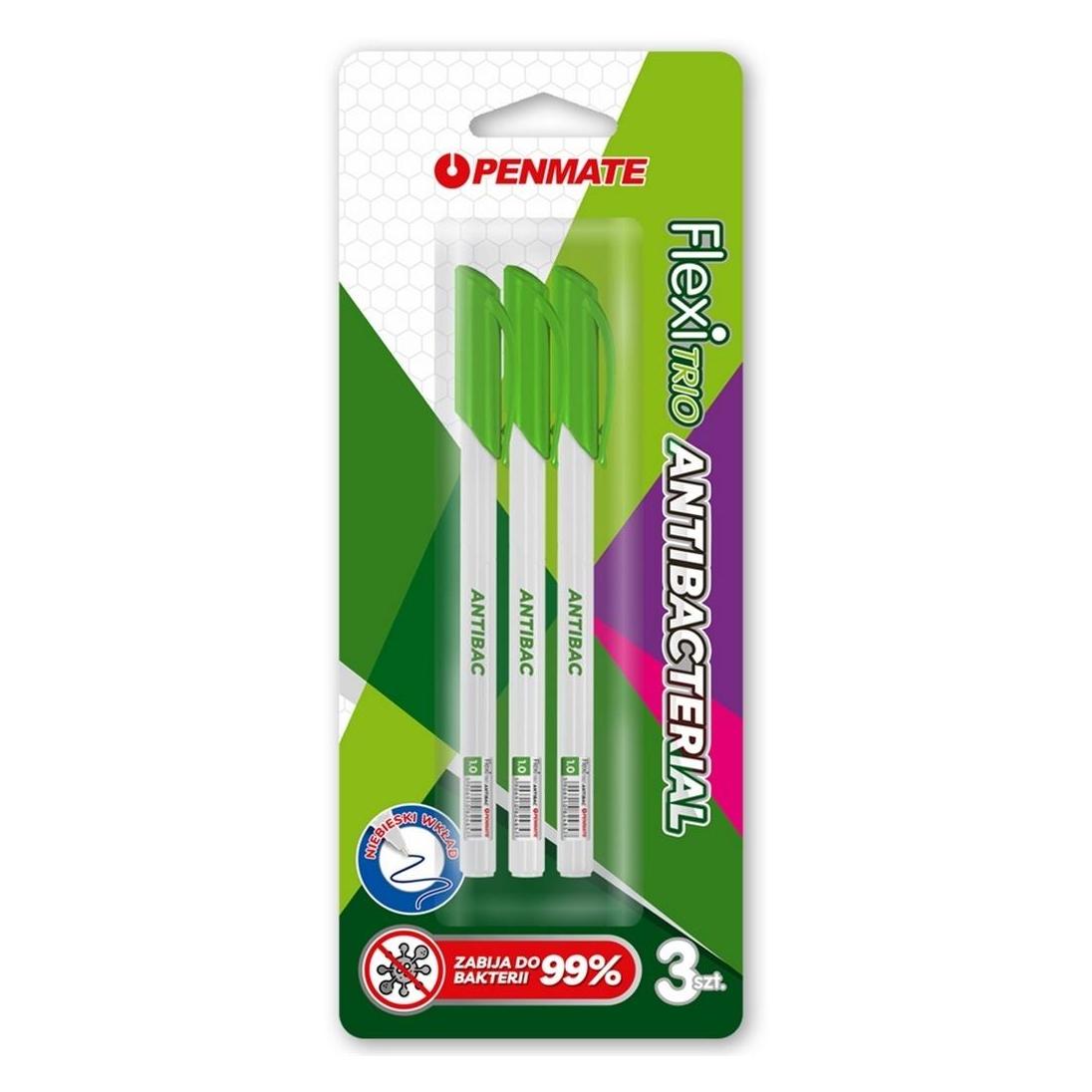 Penmate Flexi Trio Jet Antibakterieller blauer Stift. 3 Stk (3x) (41952325)