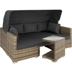 tectake Rattan Lounge mit Aluminiumgestell San Marino  Natur